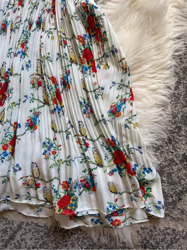 Pleated floral print mini dress - Image 2
