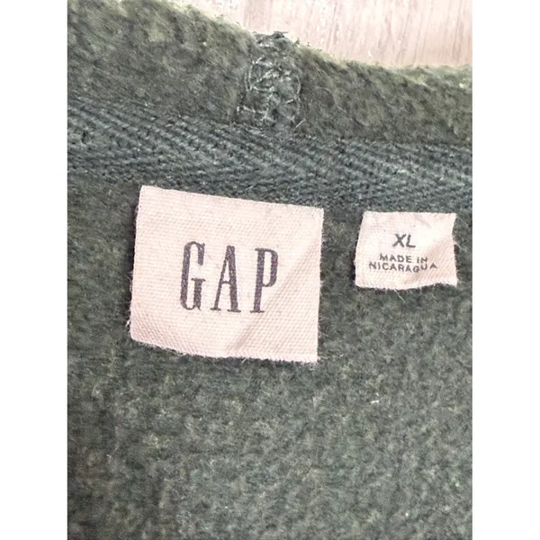GAP Dark Green Zip-Up Hoodie Multicolor Spelled‎ Out Logo, XL - Image 7