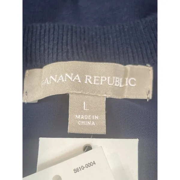 Banana Republic Women’s L Navy Sleeveless Top Knit Silk Blend Layered Hem NWT - Image 5