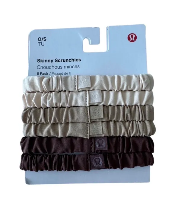 Lululemon Skinny Scrunchies 6 Pack Java/Java/Gleam/Gleam/Pale Linen/Pale Linen - Image 2