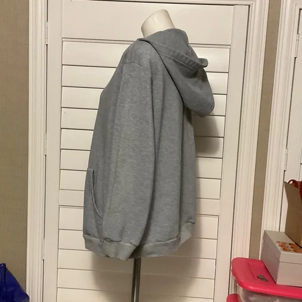 SHEIN Gray Zip-Up Hoodie - Image 5