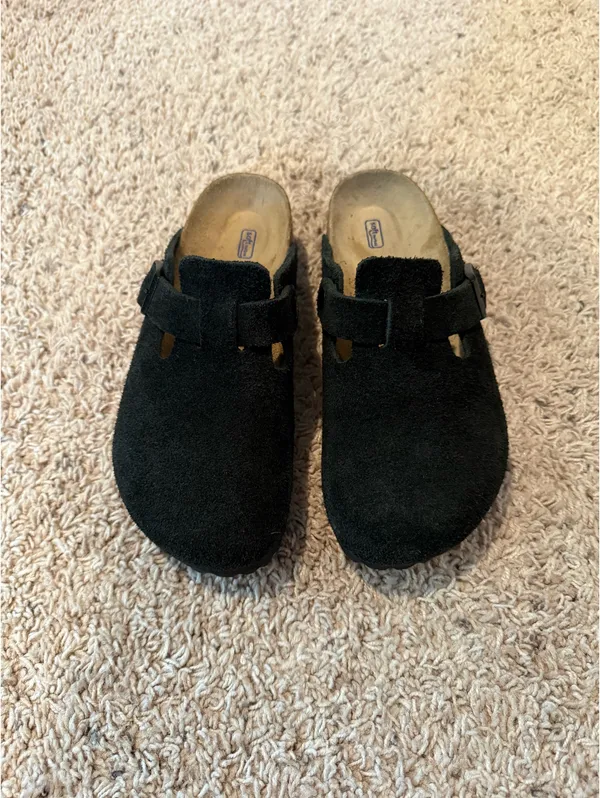 Boston Birkenstock Clogs Black Suede - Image 2