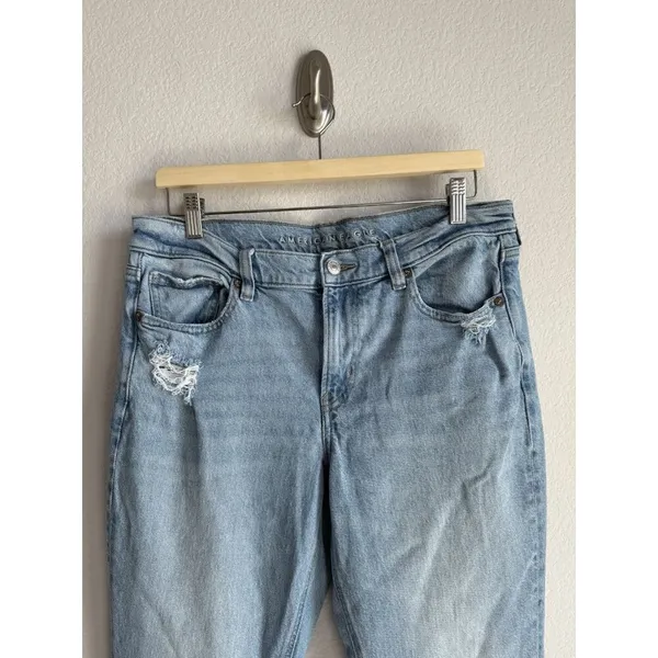 American‎ Eagle Jeans Women's 12 90s Low Rise Skinny Kick Stretch Denim Raw Hem - Image 7