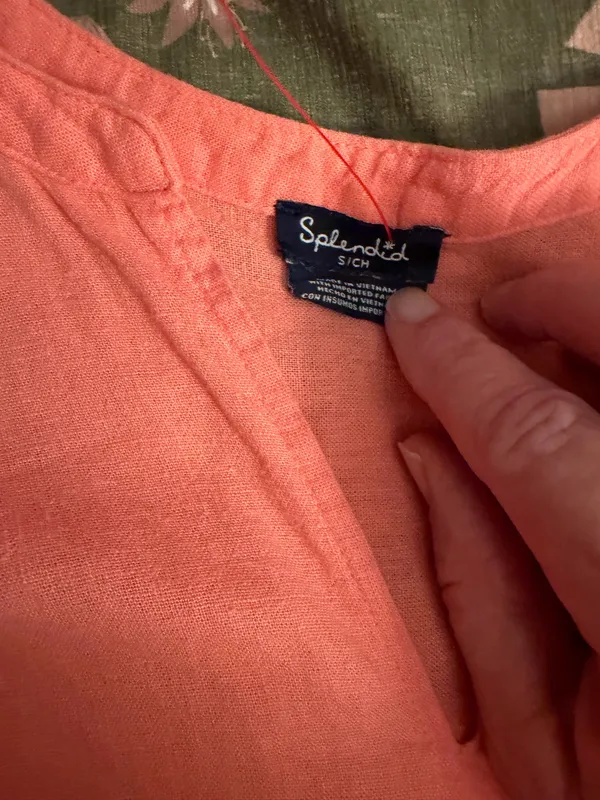 Splendid Coral Notch-Neck Cap Sleeve Blouse - Image 7