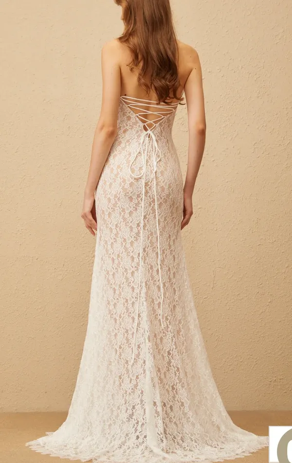 Miss Rosier White Lace Maxi Dress - Image 3