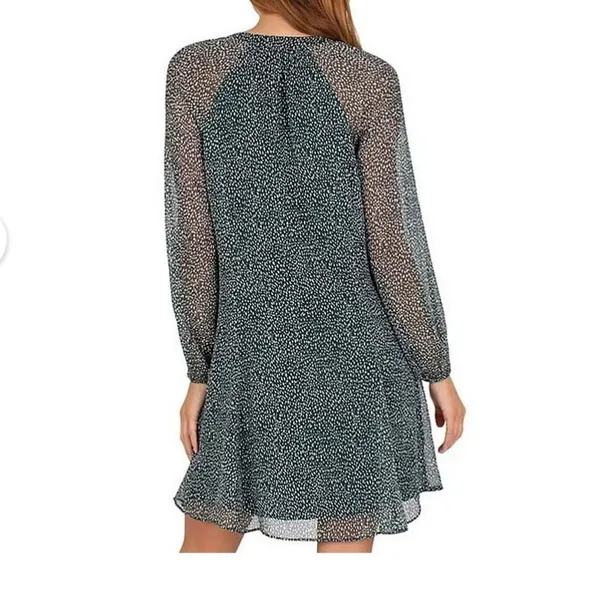 Joie Limited Edition Balloon Long Sleeve Green Flowy Chiffon Fall Dress Xxl - Image 2