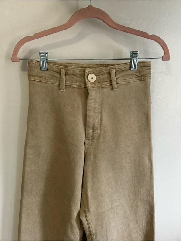 Zara The Marine Straight Jeans Tan - Image 6