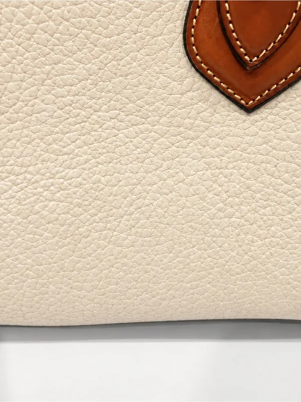 Vintage Dooney Bourke Cream/ British Tan Shoulder Satchel Bag Purse Y2K Leather - Image 6