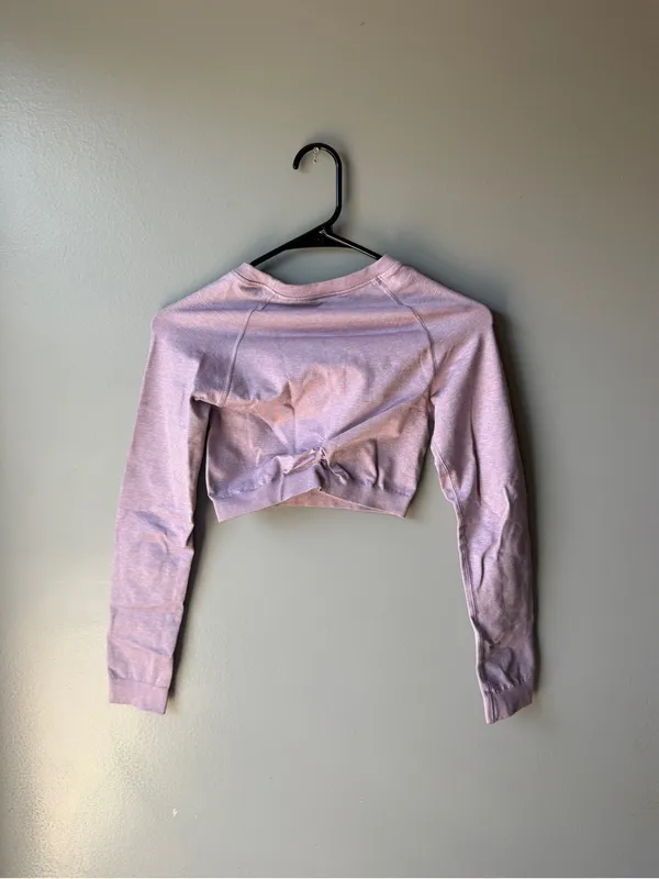 Gymshark Women’s Seamless Long Sleeve Crop Top Pink Size Small - Image 4