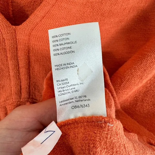 Pilcro By Anthropologie 100% Cotton Tangerine Baby Doll‎ Peplum Blouse Size M - Image 7