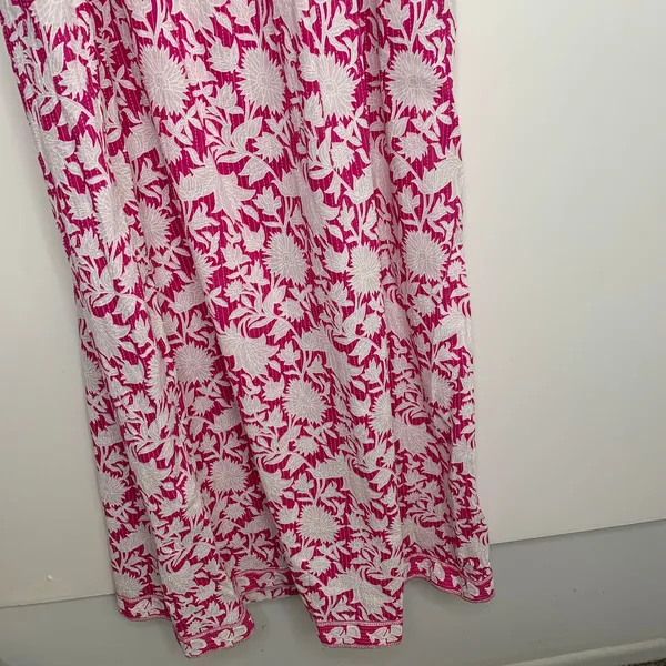 Saylor Denise Tiered Pink Floral Maxi Womens Dress Small - Image 13