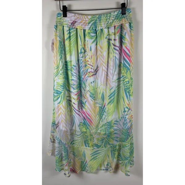 New Harlow Rose Skirt Womens Sz M Tropical Mesh Knit Hi Low‎ Maxi Palm Beach - Image 9
