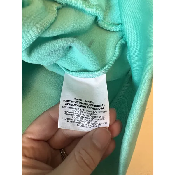 Nike Womens Large Teal Dri Fit Thermal‎ Training Tape Hoodie Workout Winter - Image 4