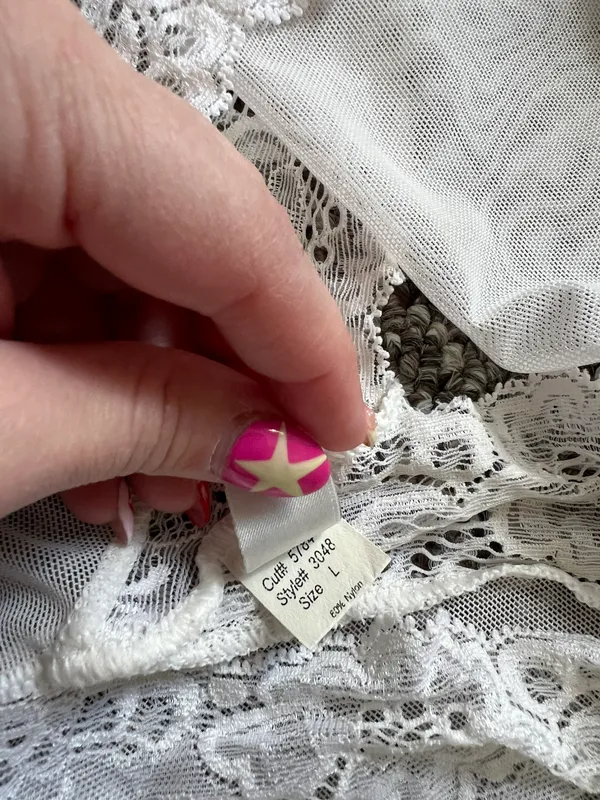 White lace slip dress Size L - Image 2
