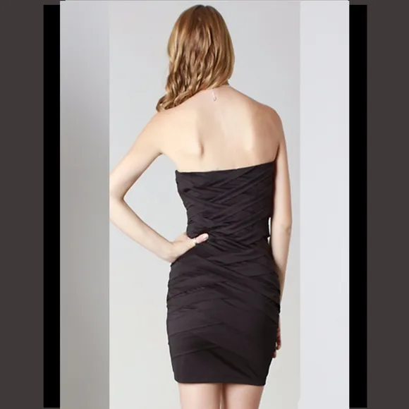 New Black Strapless Wrap Dress by Nikibiki - Image 3