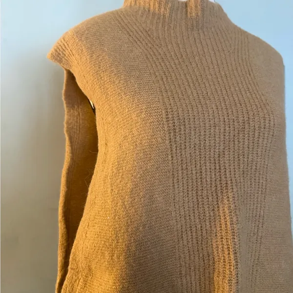 Banana Republic Sleeveless Cowl Turtleneck M Wool Sweater Alpaca Spandex - Image 3