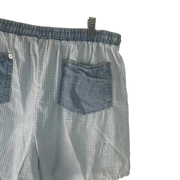 Saeeon Vintage‎ 90s Women's Size Medium Checkered Flowy Pull On Shorts - Image 5