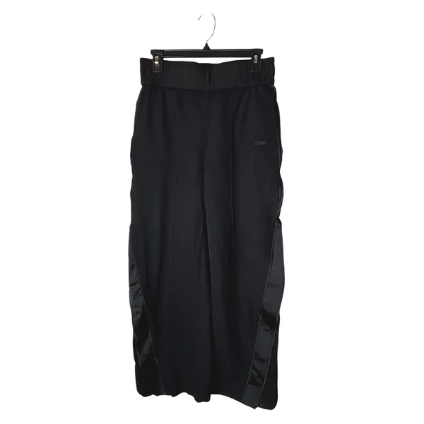 Reebok Victoria Beckham Pants‎ Women Small Black Wool Snap Side Satin Wide Leg - Image 3