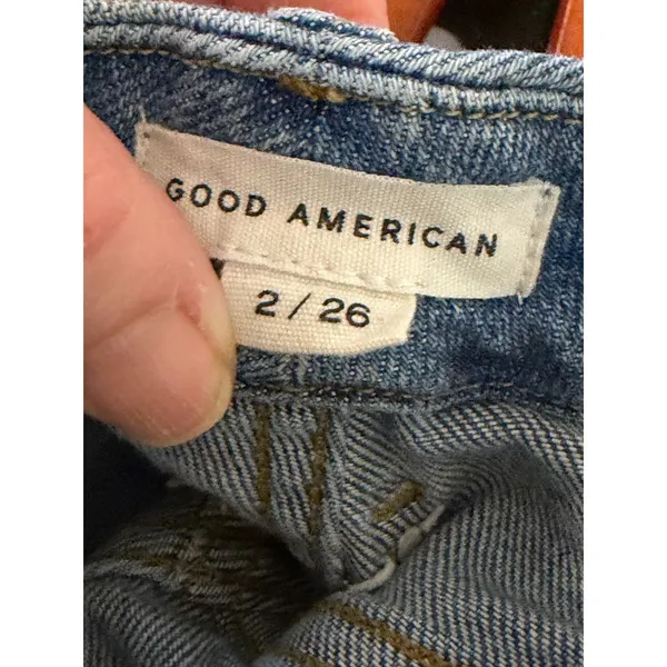 Good American Good Shorts Women 2 Blue‎ Cut Off High Rise Denim Jean Shorts - Image 11