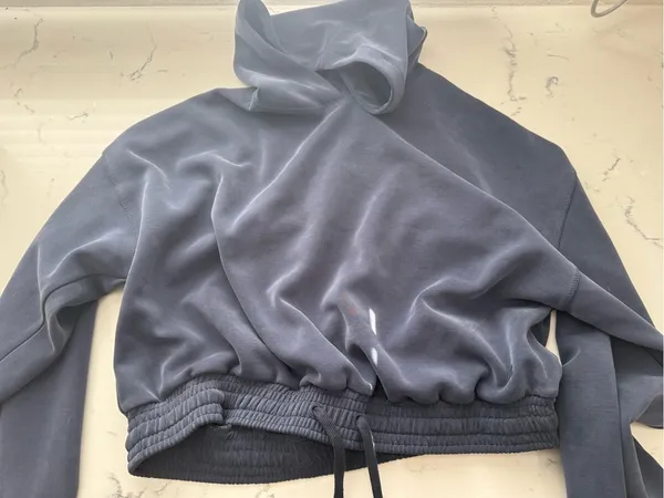 Sweaty Betty Slate Blue Hooded Pullover Sweatshirt - Image 2