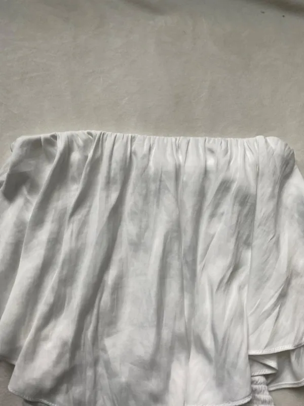 White ruffle preppy mini dress - Image 2