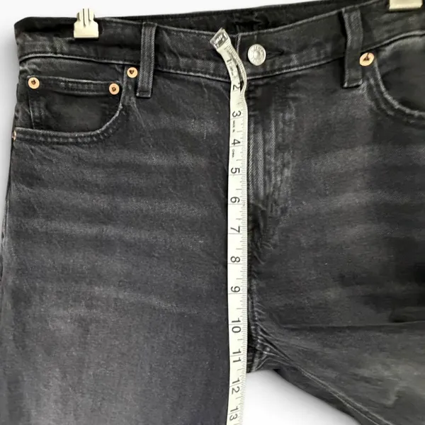 American Eagle High Waisted Cuffed Stovepipe Jean Womens 8 Black Classic Denim - Image 10