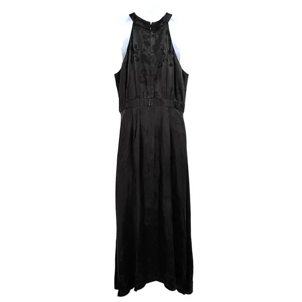 Loft Jacquard Halter Maxi Dress Sz 8 Whimsigoth Y2K Formal Floral Old Hollywood - Image 5