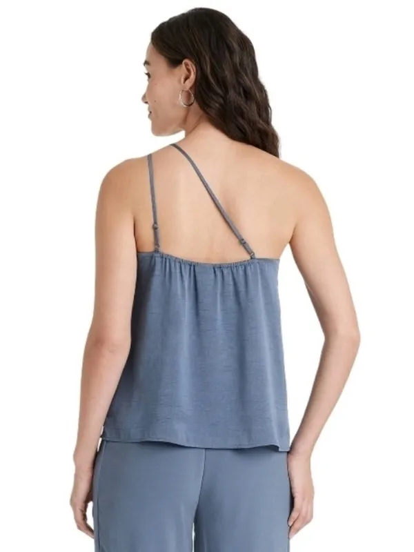 A New Day ONE SHOULDER STRAP CAMI BLOUSE SATIN FINISH DARK BLUE - Image 2
