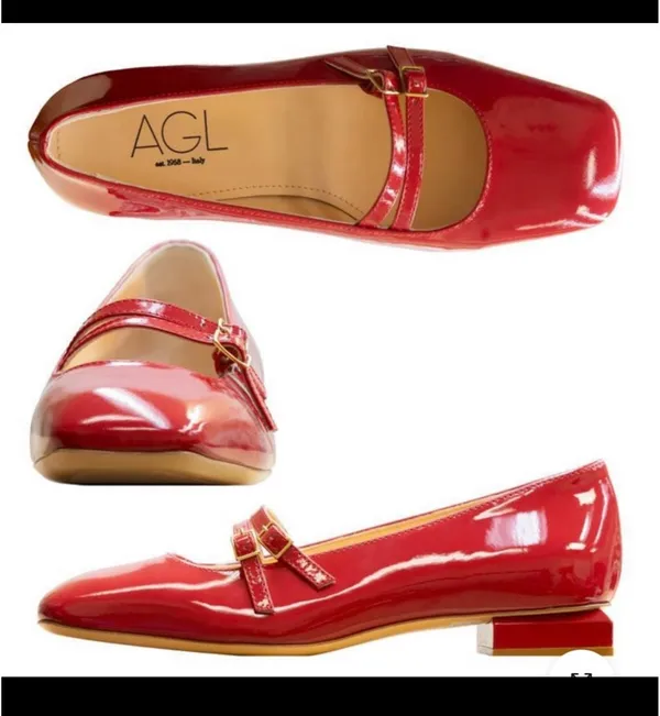 AGL Women's Red Patent Leather Mary Jane Shoes - Image 2