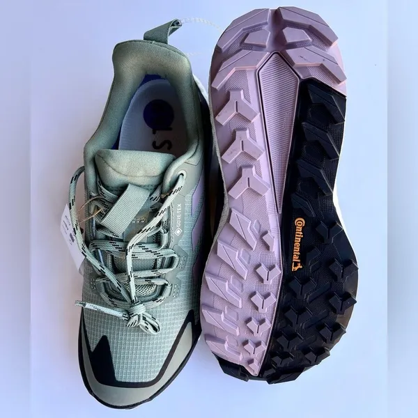 NWT Adidas Terrex Free Hiker 2.0 Low Gore-Tex Hiking Shoes Size 6.5 Green - Image 3