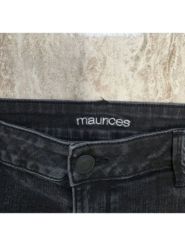 Maurices Womens Skinny Jeans Size Xlarge Black Denim Fitted Stretchy Slimming - Image 3