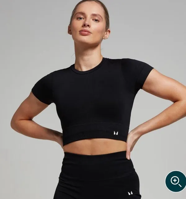 MP Women's Tempo Seamless Crop Top - Black - Image 2