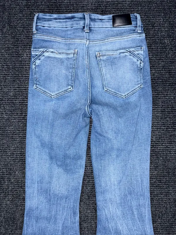 Buckle Black Fit No 35 High Rise Flare Stretch Jeans Sz 26 x 30 SHORT BBW1365S - Image 4