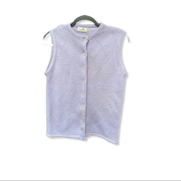 Vintage Sweetree‎ Acrylic Sleeveless Cardigan Sweater - Image 4