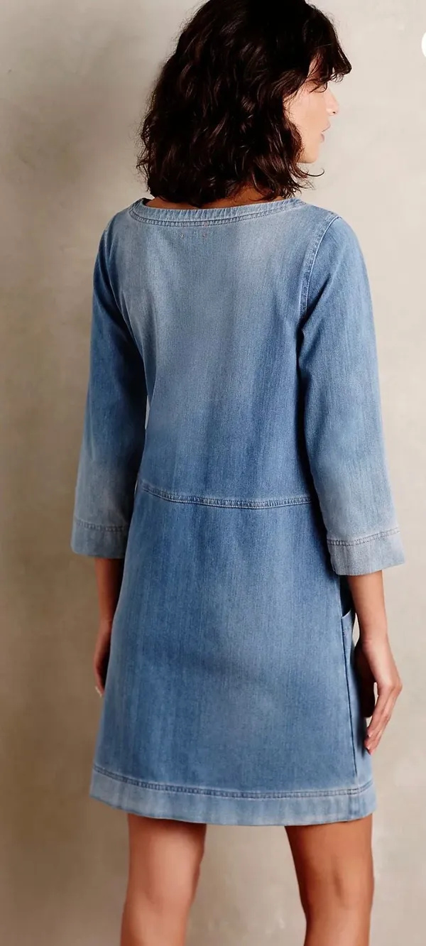 AG Adriano Goldschmied Denim Cocoon Dress Blue Size M - Image 2
