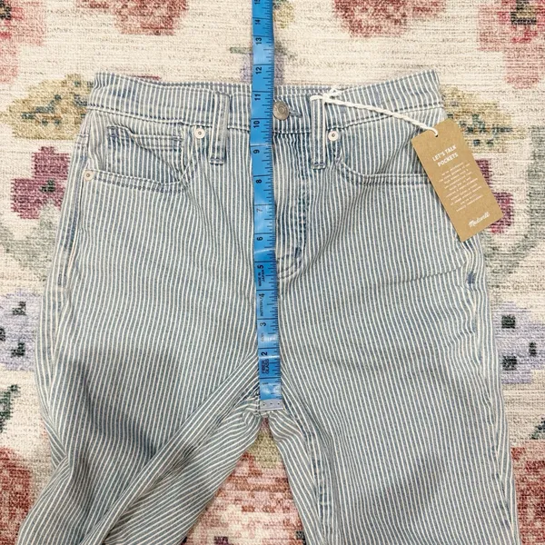 Madewell Pinstripe Skinny Jeans Size 24 High Rise Causa Comfort NWT - Image 6