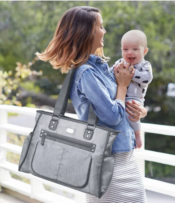 Carter’s Essence Gray Hues X-Large Diaper Tote Bag - Image 2