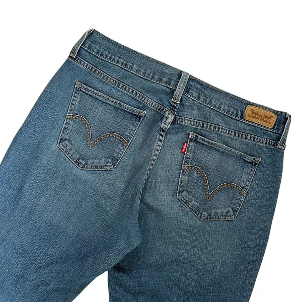 Levi's 505 Straight Leg Jeans Women’s Size 6 Short Blue Raw Hem - Image 9