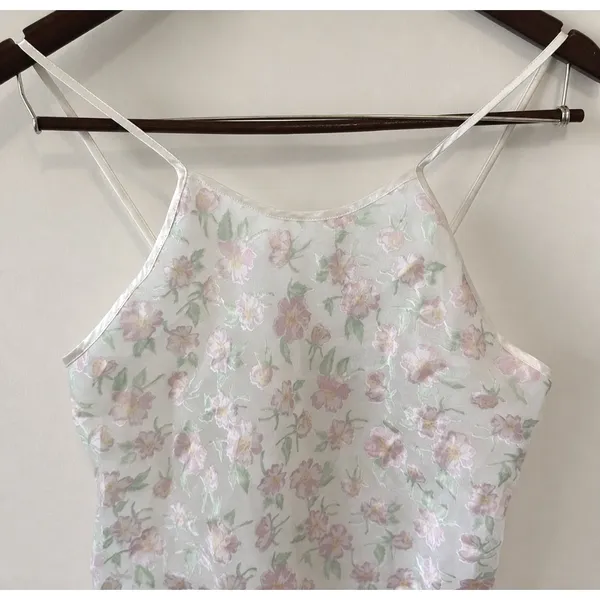 Go Softly Vintage Women's Y2K Floral Sheer Feminine Fairy Slip Dress‎ Size Small - Image 3
