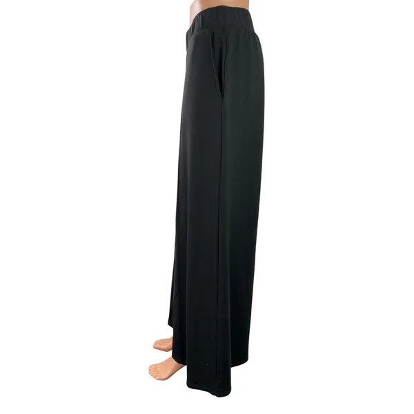Gap Women's Black High Waisted Pleated Wide Leg Baggy Palazzo Trousers Pants M - Image 2