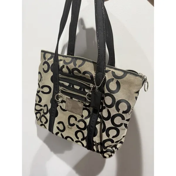 Coach Poppy Signature Black Canvas Double Handle Tote Bag, No. C1020-14530 T - Image 2