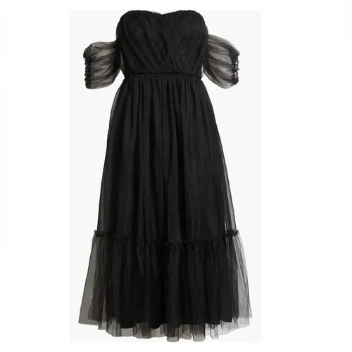 Lulus Divine Dreamer Off the Shoulder Tiered Midi Dress, Black,‎ Small, NWT - Image 9