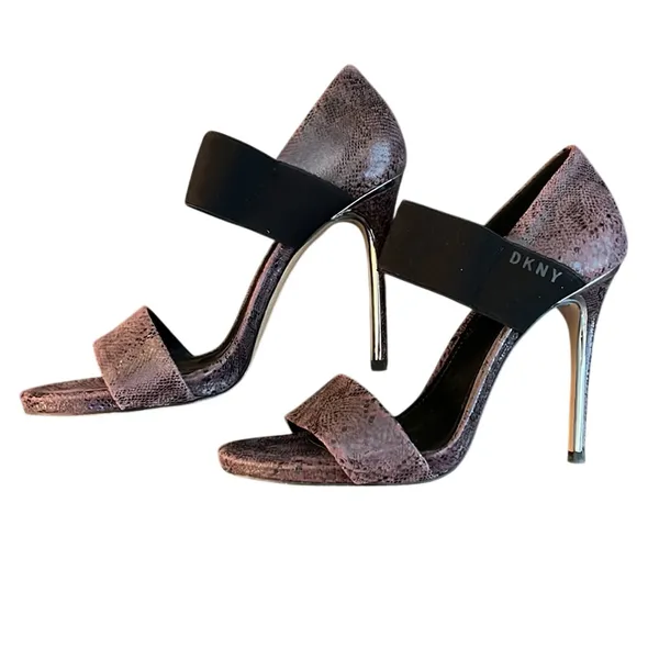 DKNY Iva Stiletto Sandals High Heels- Two Tone Garnet Size 9 - Image 7
