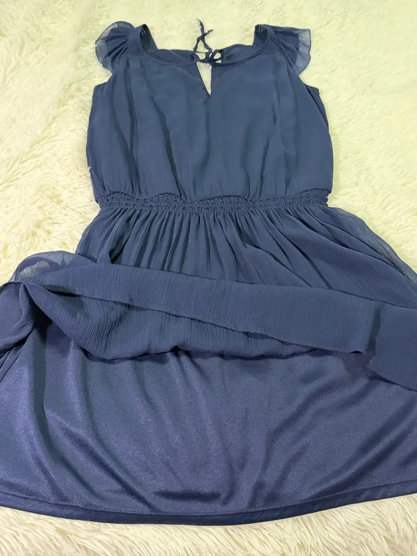 Zara Trafaluc Navy Dress - Image 6