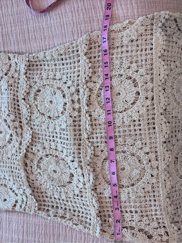 En Creme Crochet Spaghetti Strap Dress in Ivory‎ size Medium - Image 5