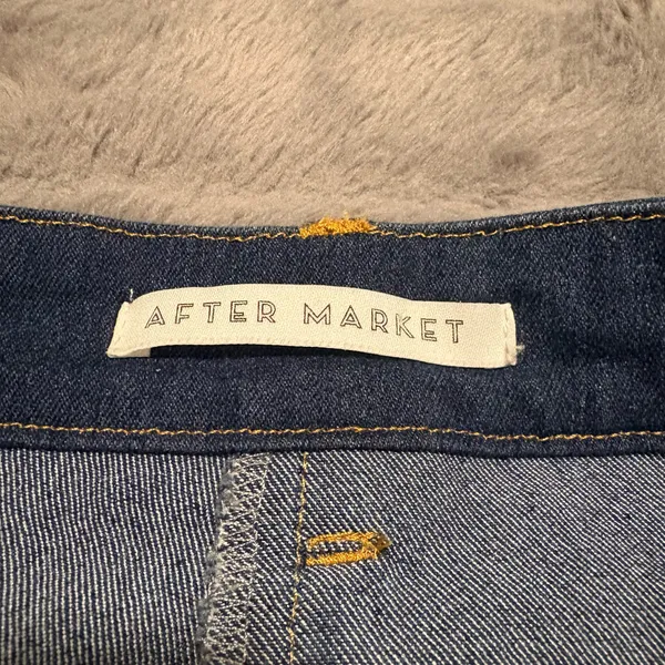 After Market Denim Skort Mini Skirt Blue Frayed Hem Size S - Image 3