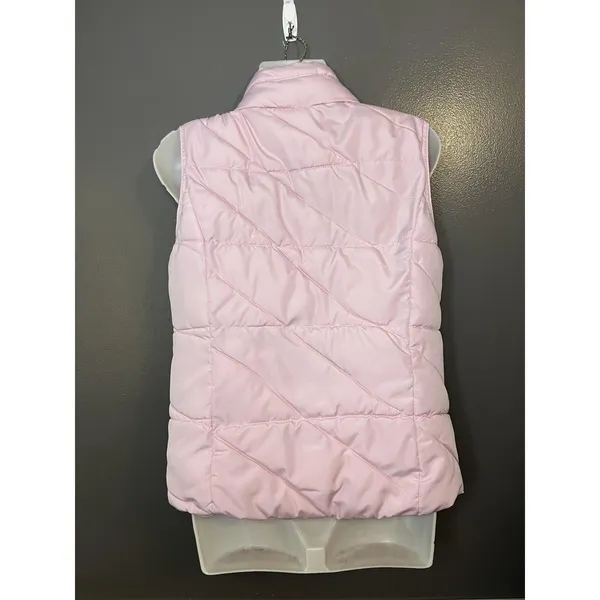 Oodji Super Active Puffer Vest Womens Small Pink Quilted Zip Snap High Collar - Image 5