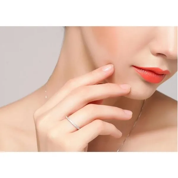 NEW Dainty 14k Gold Plated S925 Simulated Diamond Band Ring, Adjustable Band‎ - Image 12
