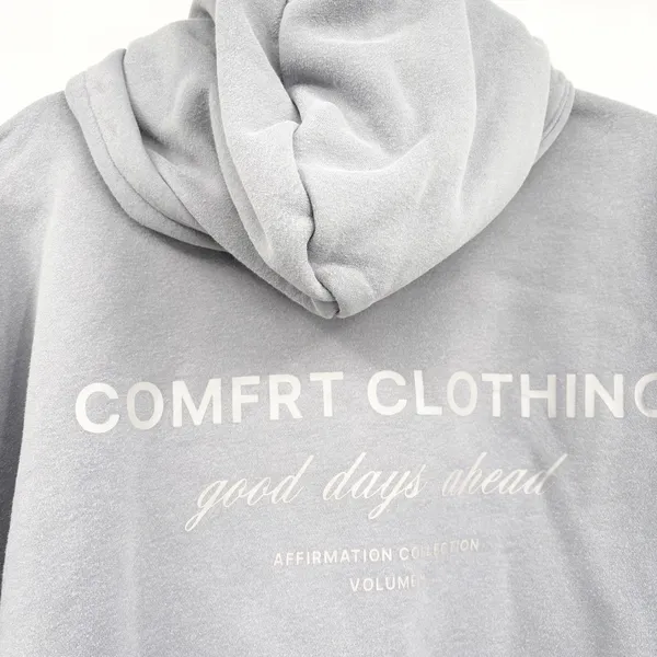 Comfrt Unisex Affirmation Collection Vol 9 Oversized Zip Up Hoodie XS Slate Blue - Image 7