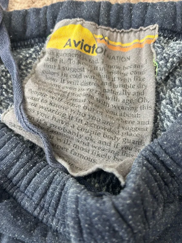 Aviator Nation Blue Rare Bandier Rainbow Stripe Sweatshirt Jogger Pants Set XS - Image 7